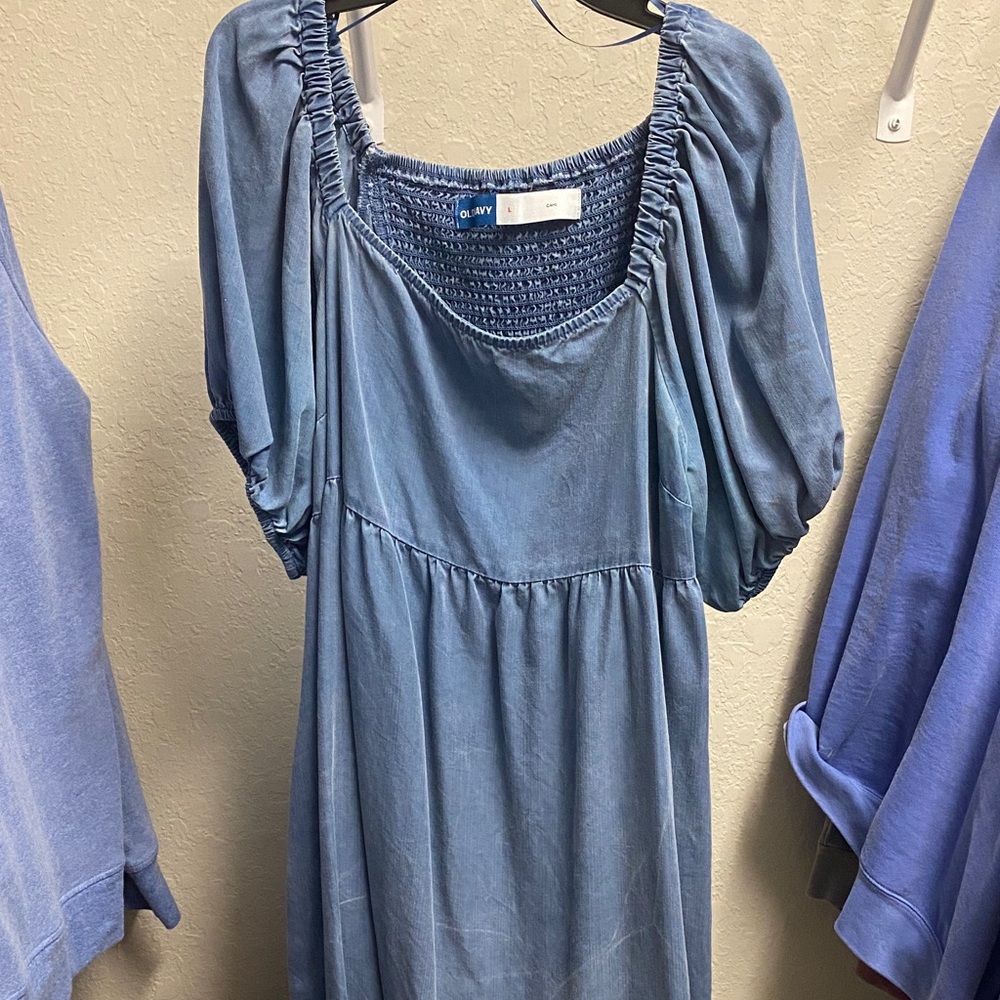 Old Navy Blue Smocked Dress